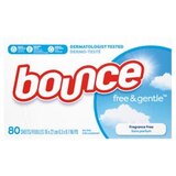 Bounce Free & Gentle Dryer Sheets, 80 ct, thumbnail image 1 of 11