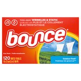 Bounce Dryer Sheets, Outdoor Fresh, 120 ct, thumbnail image 1 of 9