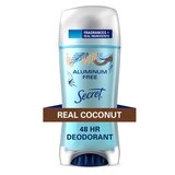 Secret 48-Hour Aluminum Free Deodorant Stick, Real Coconut, 2.4 OZ, thumbnail image 1 of 9