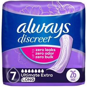 Always Discreet Ultimate Extra Protect Women's Incontinence Pads, 26 CT