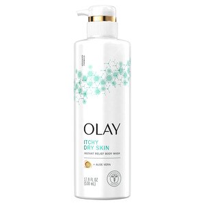 Olay Instant Relief Body Wash for Itchy Dry Skin with Vitamin B3 Complex and Aloe Vera, 17.9 OZ