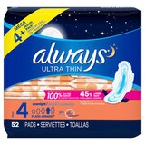 Always Ultra Thin Pads With Flexi-Wings Size4 Overnight, 26 CT, thumbnail image 4 of 9