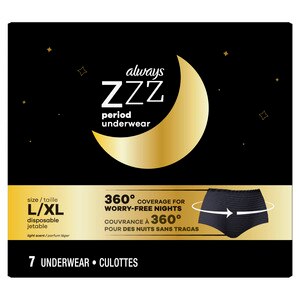 Always ZZZ Overnight Disposable Period Underwear for Women, 7 CT