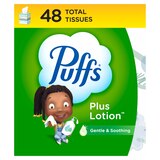 Puffs Plus Lotion Facial Tissue, 1 Cube, 48 Tissues Per Box, thumbnail image 1 of 31