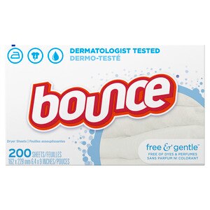 Bounce Free & Gentle Fabric Softener Softener Dryer Sheets, 200 CT