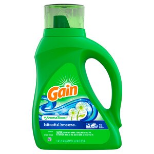 Gain + Aroma Boost Liquid Laundry Detergent, Blissful Breeze Scent, 32 Loads, 50 fl oz, HE Compatible
