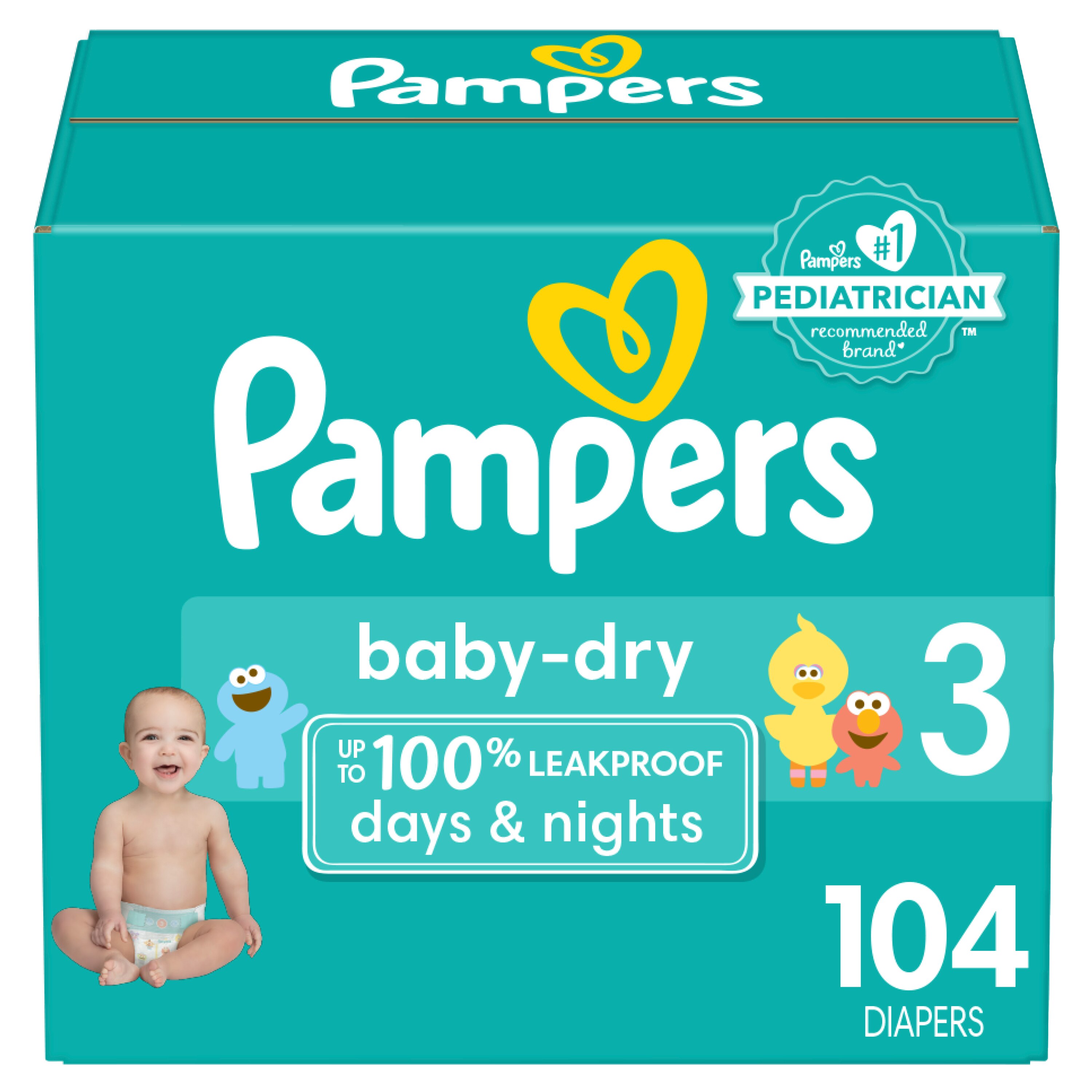 venijn pantoffel Over instelling Pampers Baby Dry Pack Diapers, Size 3, 104 Count - CVS Pharmacy
