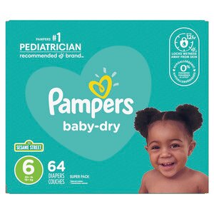  Pampers Baby Dry Super Pack Diapers 