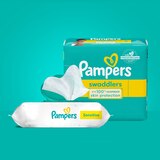 Pampers Baby Wipes Sensitive Perfume Free 1X Pop-Top 56 Count, thumbnail image 5 of 20