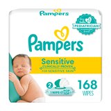 Pampers Baby Wipes Sensitive Perfume Free 3X Pop-Top Packs, 168 CT, thumbnail image 1 of 11