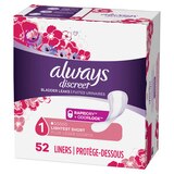Always Discreet Lightest Short Liners, 52/Pack, thumbnail image 2 of 9