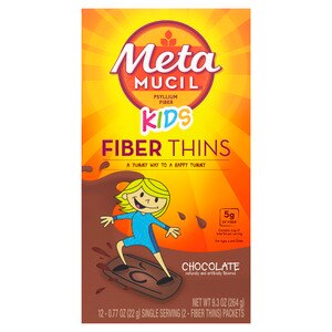 Metamucil Kids Fiber Thins, Chocolate Flavored Dietary Fiber Supplement Snack With Psyllium Husk, 12 Servings - 12 Ct , CVS