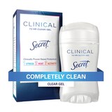 Secret Clinical Strength 72-Hour Clear Gel Antiperspirant & Deodorant Stick, Completely Clean, 1.6 OZ, thumbnail image 1 of 10