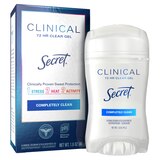 Secret Clinical Strength 72-Hour Clear Gel Antiperspirant & Deodorant Stick, Completely Clean, 1.6 OZ, thumbnail image 3 of 10