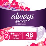 Always Discreet Incontinence Liners 2 Drop Light Absorbancy, thumbnail image 2 of 10