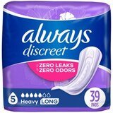 Always Discreet Incontinence Pads 5 Drop Heavy  (choose your count), thumbnail image 1 of 12