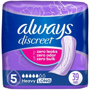 Always Discreet Incontinence Pads 5 Drop Heavy (choose your count), 39 Count