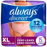 Always Discreet Incontinence Underwear for Women Maximum Protection, XL, thumbnail image 1 of 11
