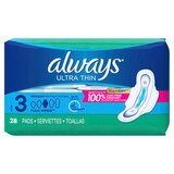 Always Ultra Thin Extra Long Size 3 Pads with Wings, Unscented, Super, thumbnail image 4 of 9