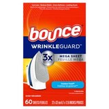 Bounce WrinkleGuard Mega Dryer Sheets, Outdoor Fresh, 60 ct, thumbnail image 1 of 10