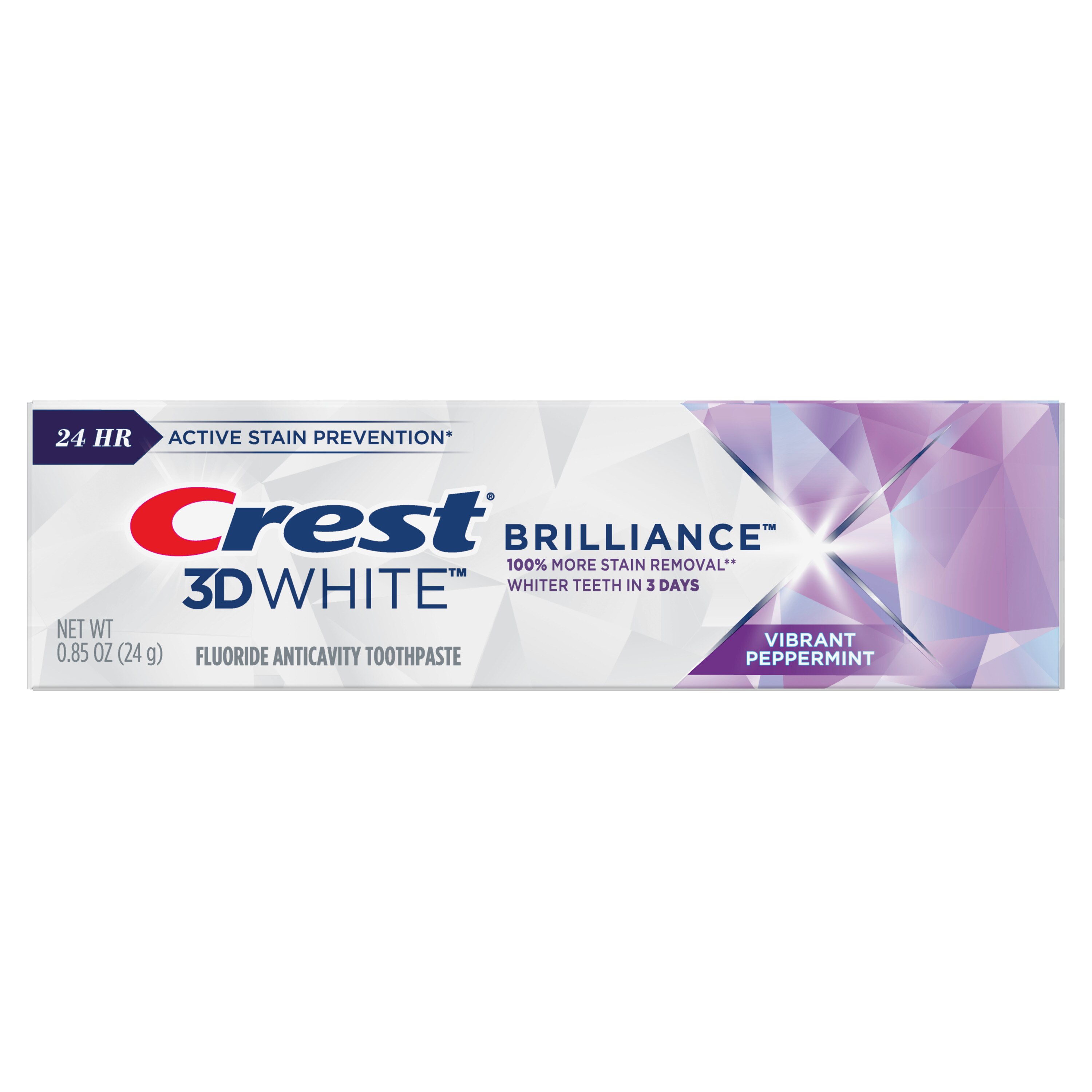 Crest 3D White Brilliance Toothpaste, Vibrant Peppermint, 0.85 oz