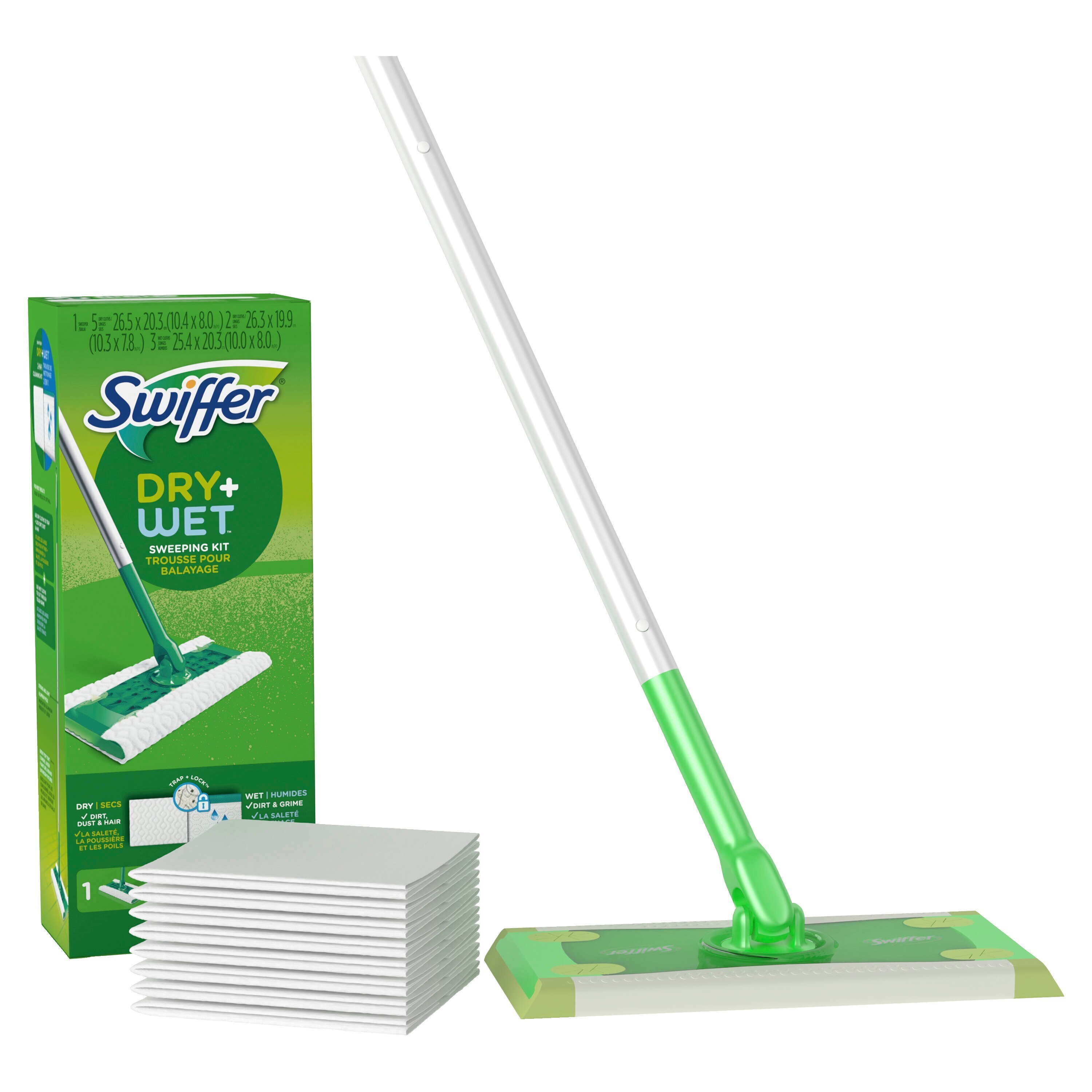 Swiffer Sweeper 2-in-1, Dry and Wet Multi Surface Floor Sweeping and Mopping Starter Kit
