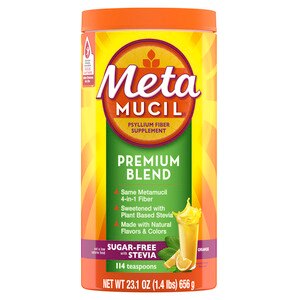 Metamucil Psyllium Fiber Premium Blend Power Supplement, Orange, 23.1 Oz , CVS