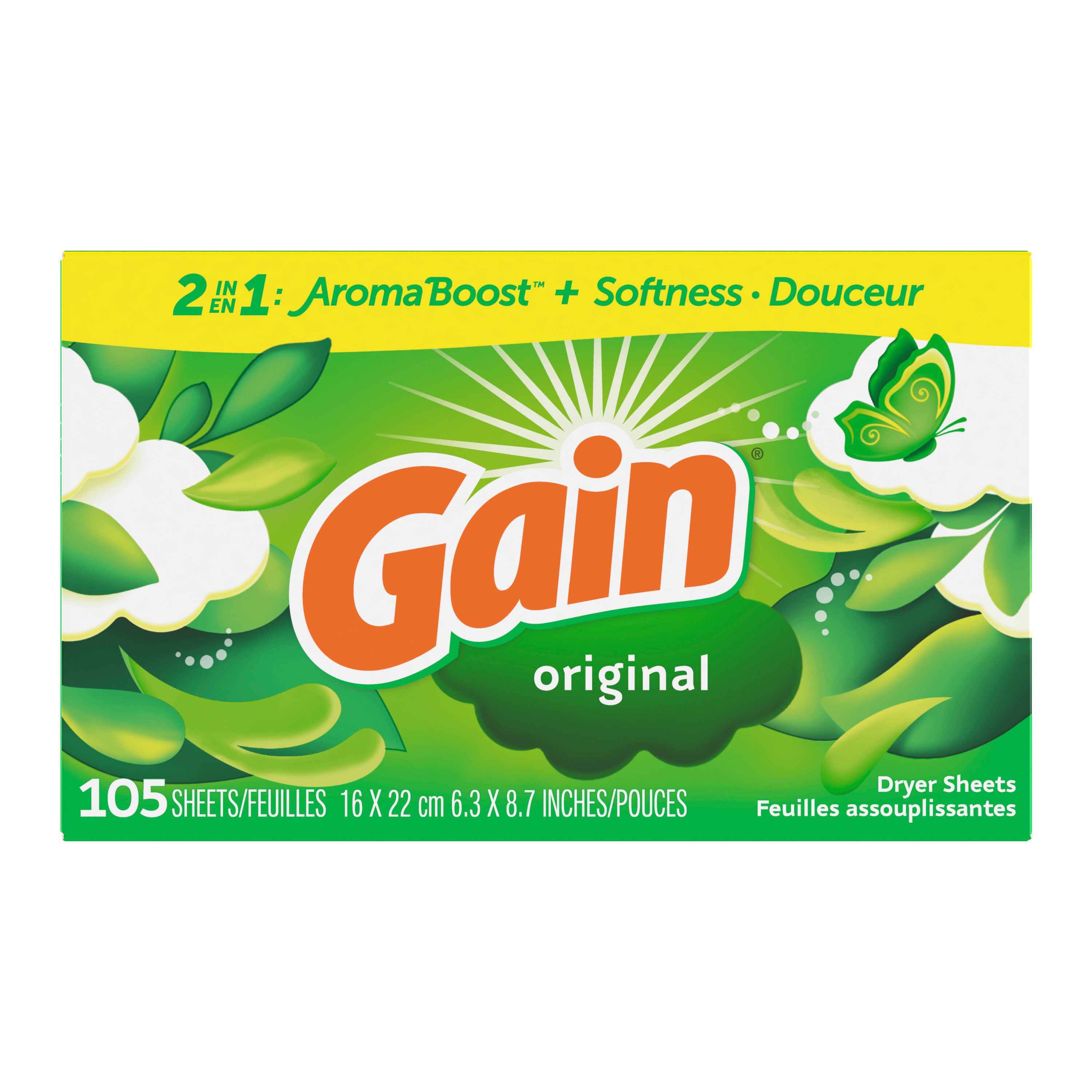 Gain Fabric Softener Dryer Sheets, Original