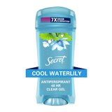 Secret 48-Hour Clear Gel Antiperspirant & Deodorant Stick, Cool Waterlily, 2.6 Oz, thumbnail image 1 of 11