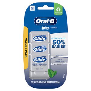 Oral-B Glide Pro-Health Cool Mint Deep Clean Floss, 3CT