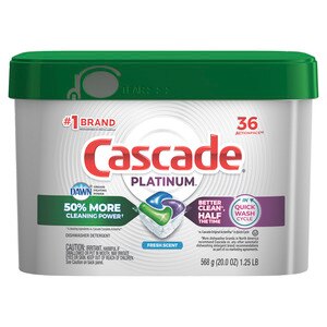  Cascade Platinum Fresh Scent ActionPacs Dishwasher Detergent, 36 CT 