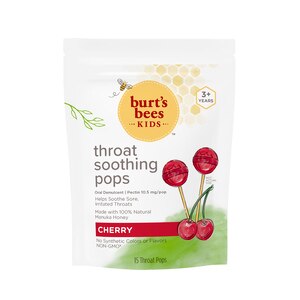 Burt's Bees Kids Throat Soothing Pops, Cherry, 15 Ct , CVS