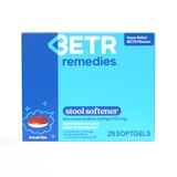 BETR Remedies Stool Softener, Laxative for Constipation, Docusate Sodium 100 mg, 24 Softgels, thumbnail image 1 of 7