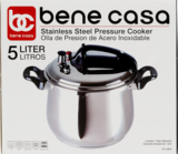 Bene Casa Stove Top Pressure Cooker, Stainless Steel, 5 LT, thumbnail image 2 of 15