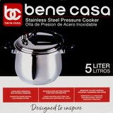 Bene Casa Stove Top Pressure Cooker, Stainless Steel, 5 LT, thumbnail image 5 of 15