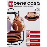 Bene Casa Espresso Set Stand, Brown, 9 PC, thumbnail image 1 of 3