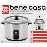 Bene Casa Rice Cooker, Stainless Steel, 8 CUP (uncooked)/ 16 CUP (cooked), thumbnail image 1 of 6