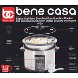 Bene Casa Digital Multifunction Rice Cooker, Stainless Steel, 5 CUP (uncooked)/ 10 CUP (cooked), thumbnail image 3 of 4