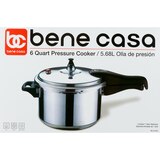 Bene Casa Stove Top Pressure Cooker, Aluminum, 6 LT, thumbnail image 1 of 6