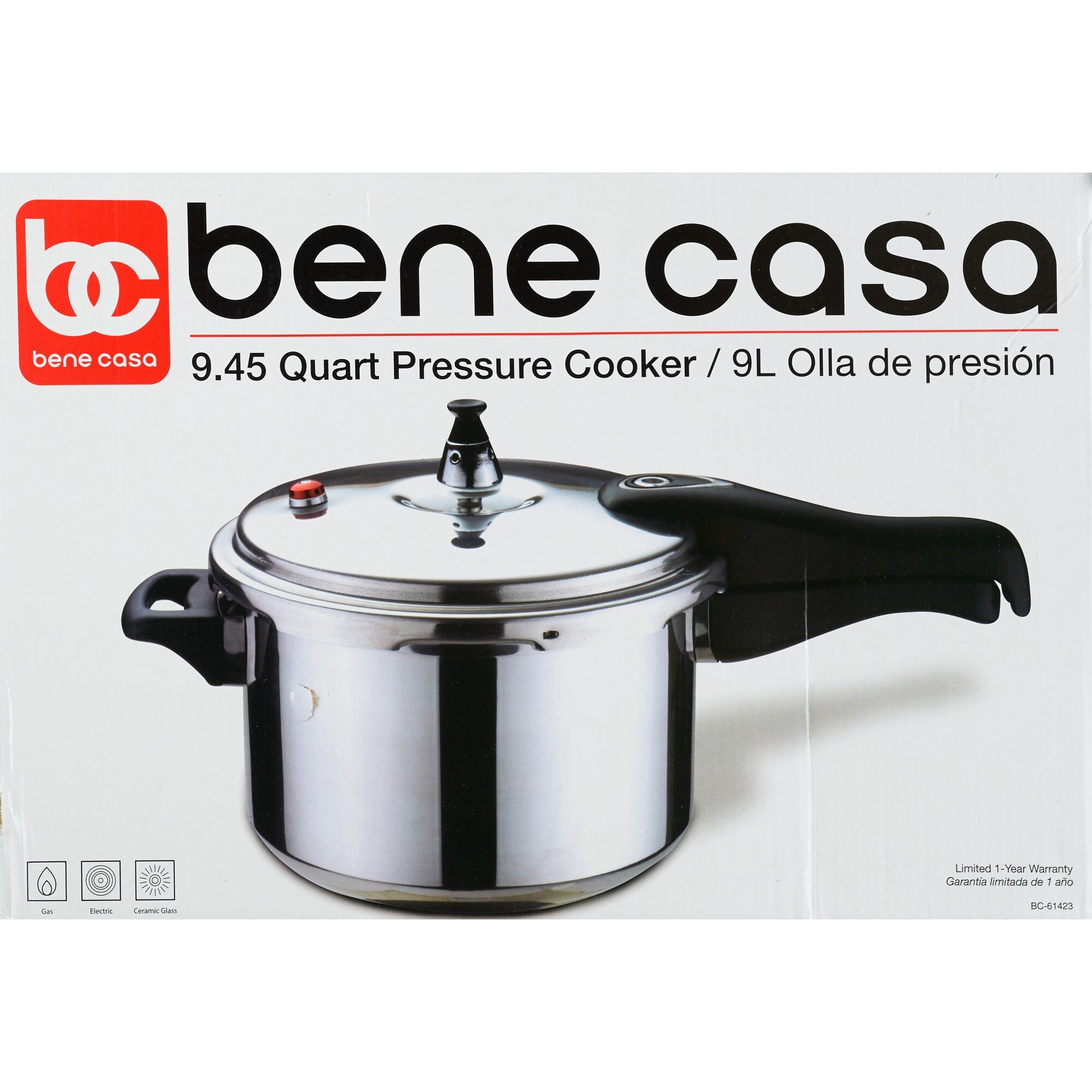 Bene Casa Stove Top Pressure Cooker, Aluminum, 9 LT , CVS