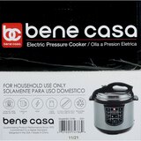 Bene Casa Electric Pressure Cooker Black, 5 LT, thumbnail image 2 of 7