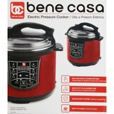 Bene Casa Electric Pressure Cooker, Red, 5 LT, thumbnail image 1 of 6