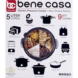 Bene Casa Electric Pressure Cooker, Red, 5 LT, thumbnail image 4 of 6