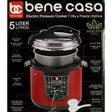 Bene Casa Electric Pressure Cooker, Red, 5 LT, thumbnail image 5 of 6