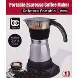Bene Casa Electric Espresso Maker/Cafetera, Silver, 6 CUP, thumbnail image 1 of 5