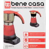 Bene Casa Electric Espresso Maker/Cafetera, Red, 6 CUP, thumbnail image 1 of 6