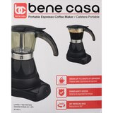 Bene Casa Electric Espresso Maker/Cafetera, Black, 3 CUP, thumbnail image 1 of 7