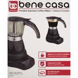 Bene Casa Electric Espresso Maker/Cafetera, Black, 3 CUP, thumbnail image 4 of 7