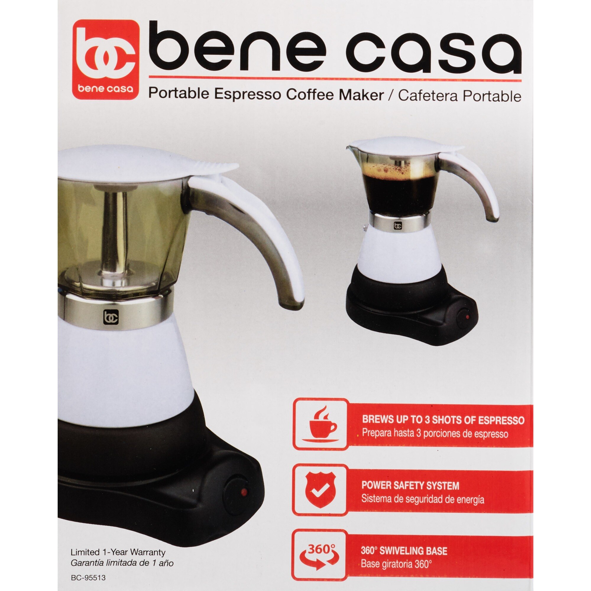 Bene Casa Electric Espresso Make/Cafetera, White, 6 CUP , CVS