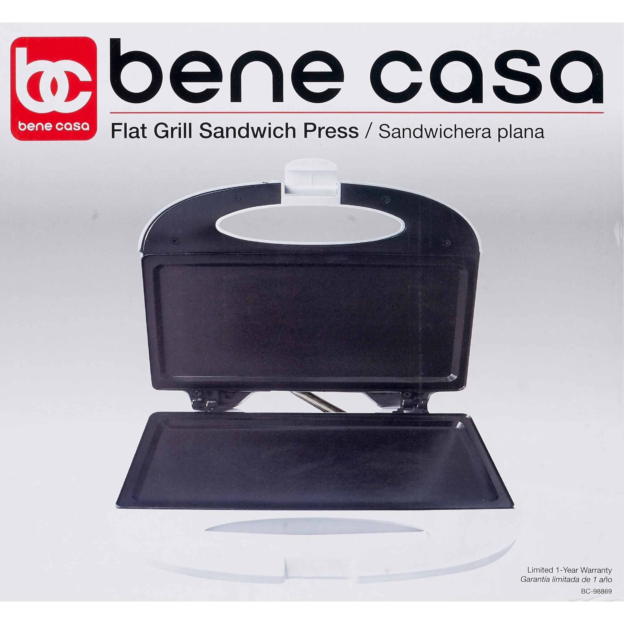 Bene Casa Flat Grill Sandwich Press, White , CVS